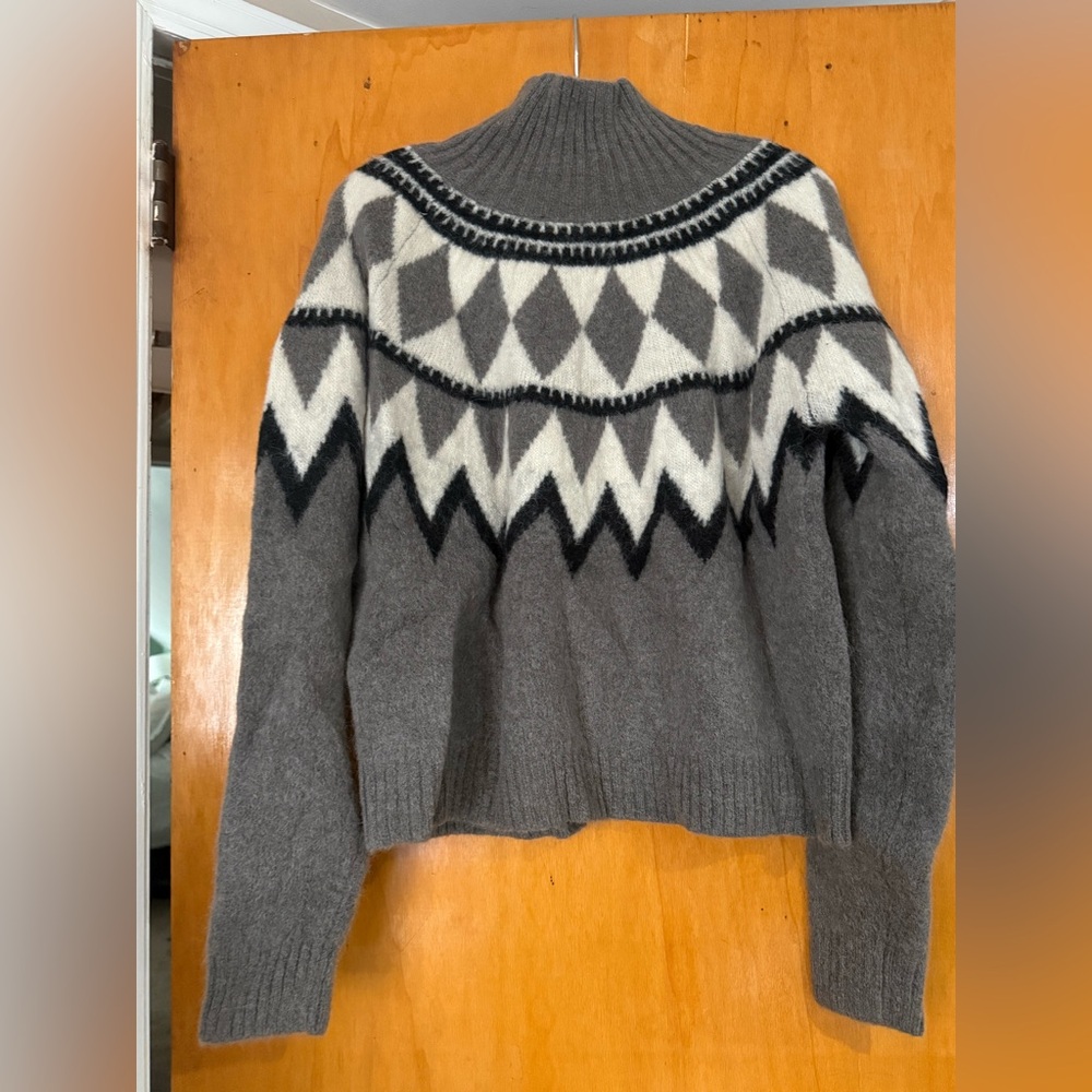 All Saints Tura Funnel Neck Relaxed Fit Sweater in Eiffel Grey! - Picture 3 of 9